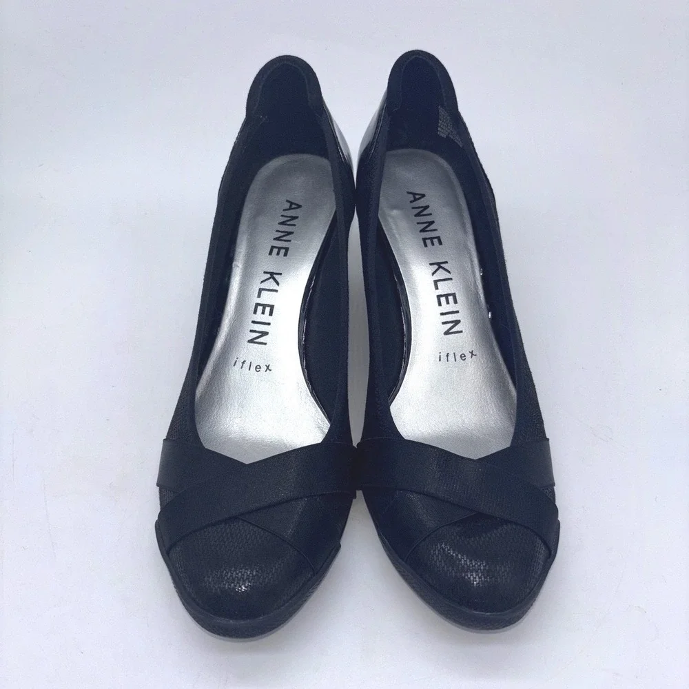 Anne Klein Sport Timeout Black Mid Wedge Slip On Shoe